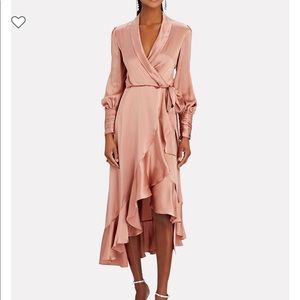 Zimmermann - Silk Midi Wrap Dress in Blush